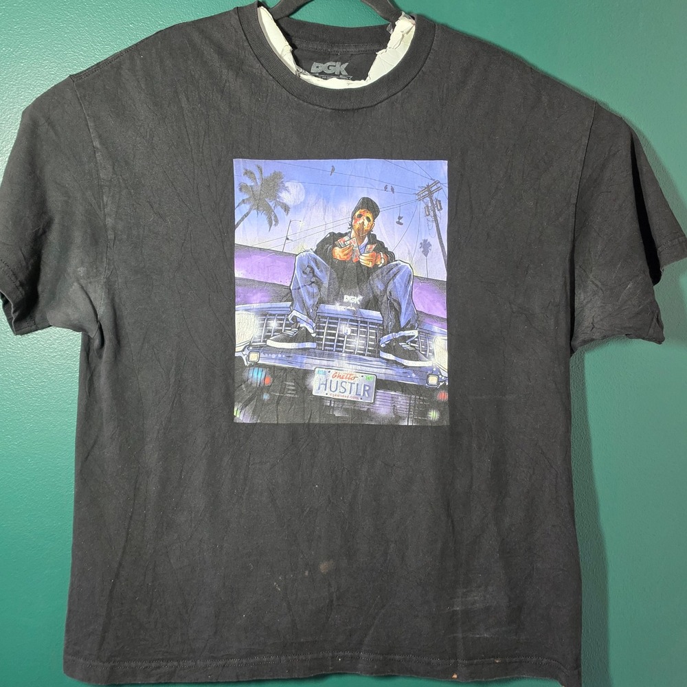 DGK Hustler Graphic T-Shirt Mens XL Black Short Sleeve Skate Streetwear Tee